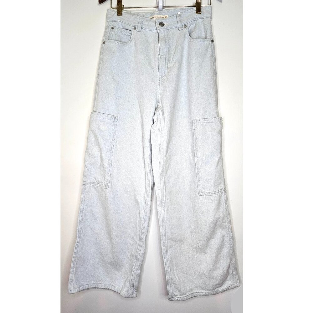 Levi’s High Rise Waist Wide Leg Crop Utility Jeans W27 Light Wash